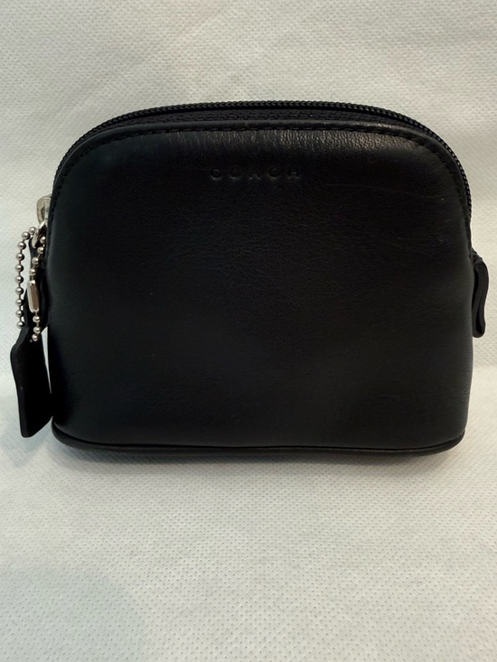 Coach Handbags - Coach Vintage Black Leather Small Zip Pouch